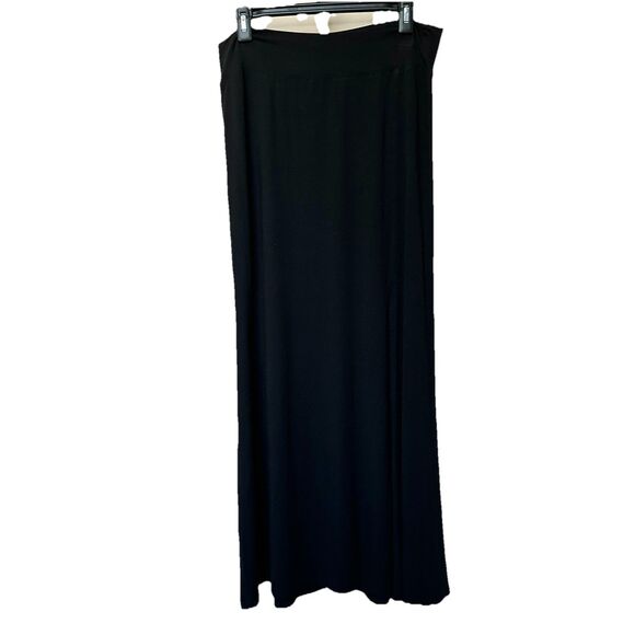 Karen Kane Maxi Skirt XL Pull On Black Slit Goth Witchy Capsule Basic - Picture 1 of 7
